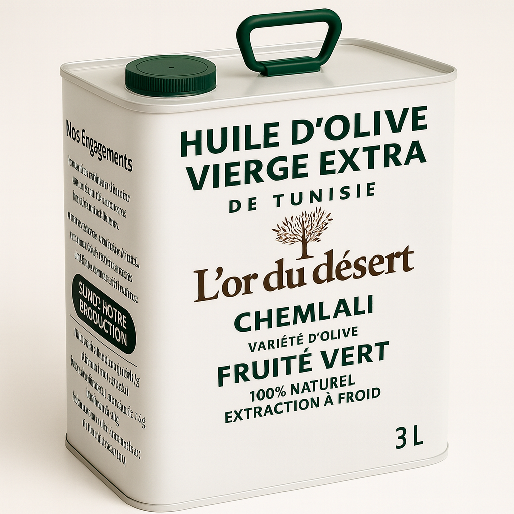 Huile d’olive Chemlali – Bidon 3L